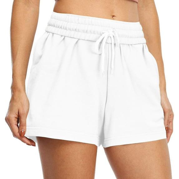 Sngxgn Women's Casual Mid Rise Denim Shorts Stretch Ripped Raw Hem Casual Shorts(White,M)
