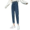 thumbnail image 1 of Sngxgn Women's Casual Mid Waist Cargo Jeans Stretch Wide Leg Denim Pants with Pockets(A,XL), 1 of 9
