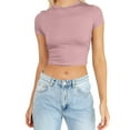 thumbnail image 1 of Sngxgn Women's Classic-Fit Short Sleeve Open Crewneck T-Shirt(Pink,S), 1 of 5
