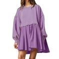 thumbnail image 1 of Sngxgn Women's Classic Long Sleeve V Neck Sheath Casual Party Dress(Purple,XXL), 1 of 6