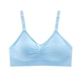 thumbnail image 1 of Sngxgn Women's Comfort Wireless Bra, Full-Coverage Wirefree T-Shirt Bra(Blue,L), 1 of 2