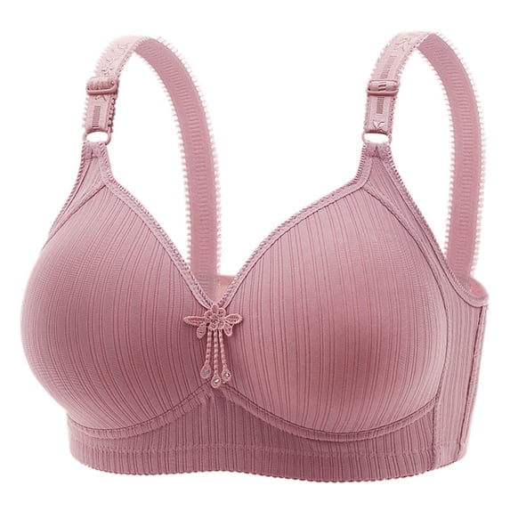 Sngxgn Women's Comfort Underwire Bra, Full Coverage Convertible T-Shirt Bra(Pink,52)