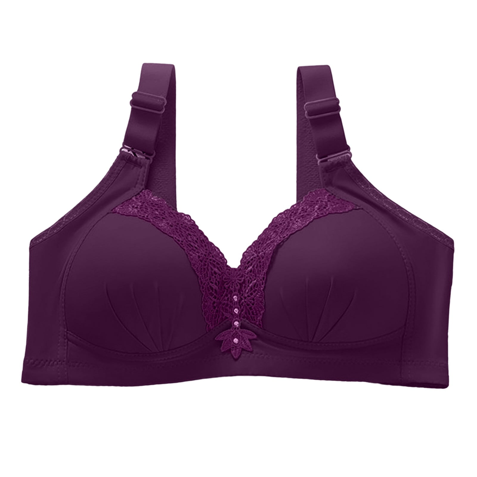 Women Artsy Pure Color Soft Support Wireless Bra