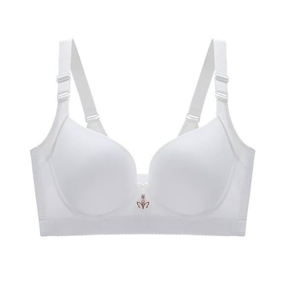 Sngxgn Women's Comfort Wireless Bra, Full-Coverage Wirefree T-Shirt Bra(White,36)