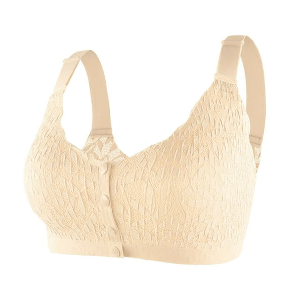 Sngxgn Women's Comfort Wireless, Comfort Full-Coverage Bra(Khaki,XL)