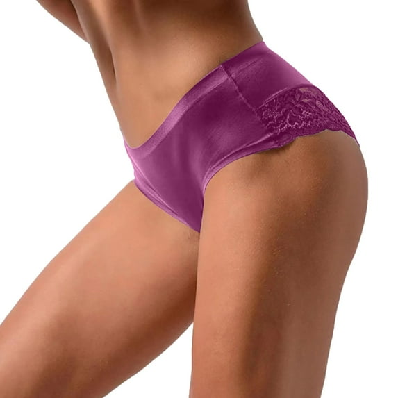 Sngxgn Women's Cool Breathable Comfort Cotton Brief(Purple,XL)