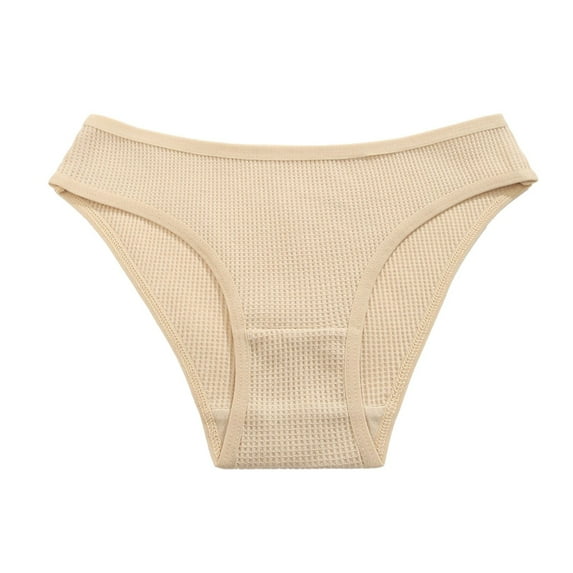 Sngxgn Women's Cotton Breathable Comfort High Waist with Lace(Beige,M)