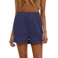 thumbnail image 1 of Sngxgn Women's Cotton Shorts, Pull-on Gym Shorts Casual Shorts(Blue,XL), 1 of 7