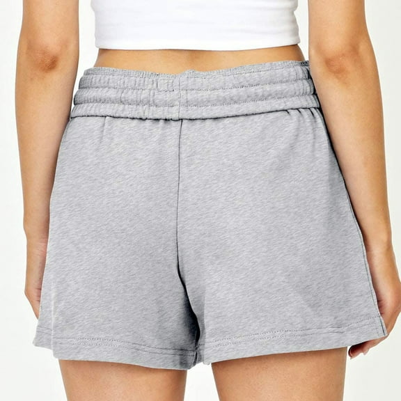 Sngxgn Women's Cotton Shorts, Pull-on Gym Shorts Casual Shorts(Grey,XL)