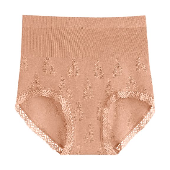 Sngxgn Women's Cotton Panties, High Waisted Full Coverage Stretch Cool Underwear for Women(Brown,One Size)