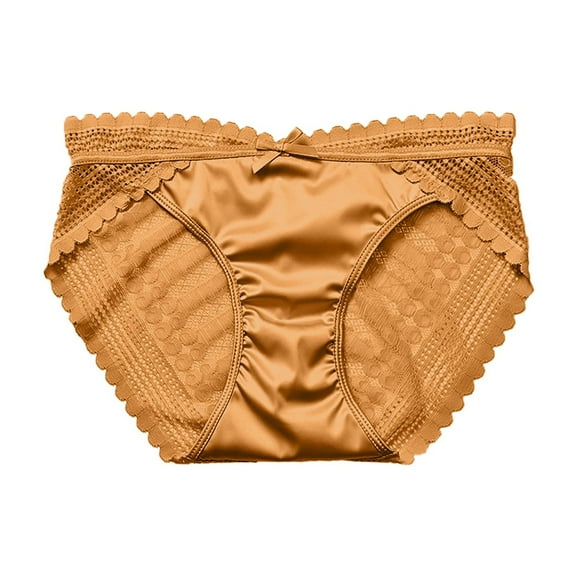 Sngxgn Women's Cotton Panties, Smoothing Stretch Brief Underwear(Gold,L)