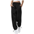 thumbnail image 1 of Sngxgn Women's Cotton Sweatpants Yoga Casual Pants Pants for Women with Pockets(Black,XL), 1 of 4