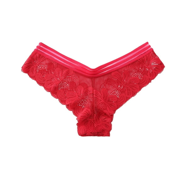 Sngxgn Women's Cotton Underwear,Breathable Solid Comfortable High Waist Soft Briefs Panties for Women(Red,S)