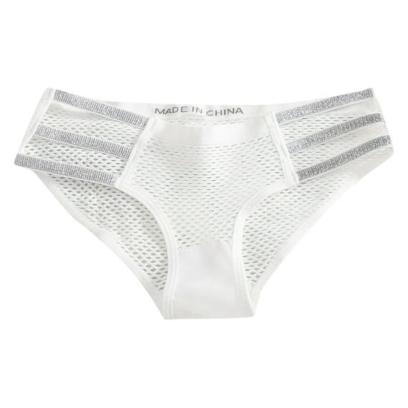 Sngxgn Women's Cotton Underwear Underwear Lace Panties(White,M)