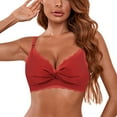 thumbnail image 1 of Sngxgn Women's Cotton Unlined Bra Front-Close Underwire(Red,70C), 1 of 4