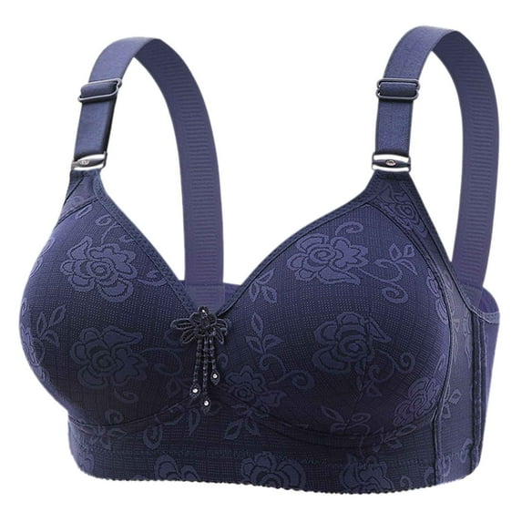 Sngxgn Women's Wireless T-Shirt Bra, Wirefree T-Shirt Bra(Blue,40)
