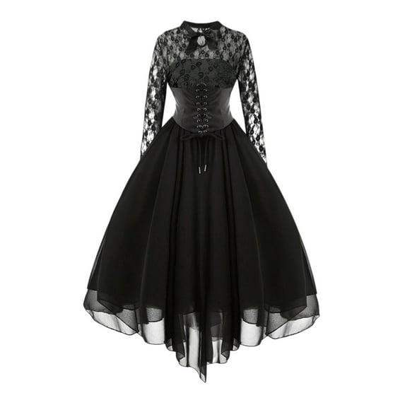 Sngxgn Women's Dresses V Neck Guest Party Dress(Black,L)