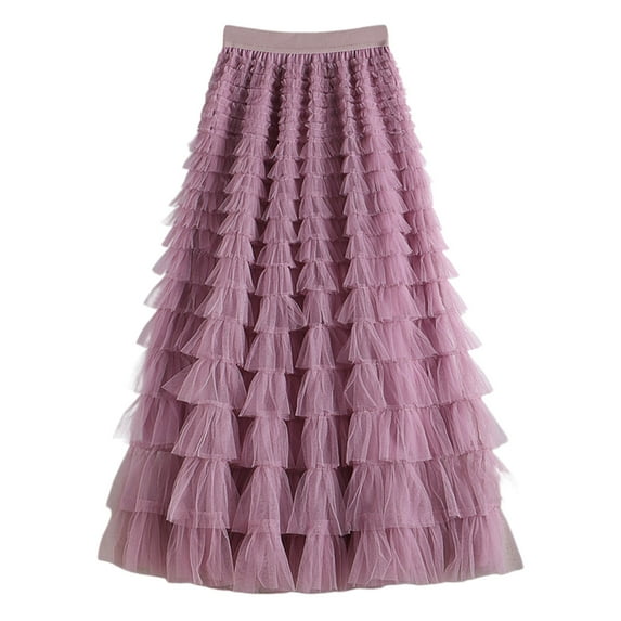 Sngxgn Women's Elegant High Waist A Line Flared Midi Skirt(PK1,M)