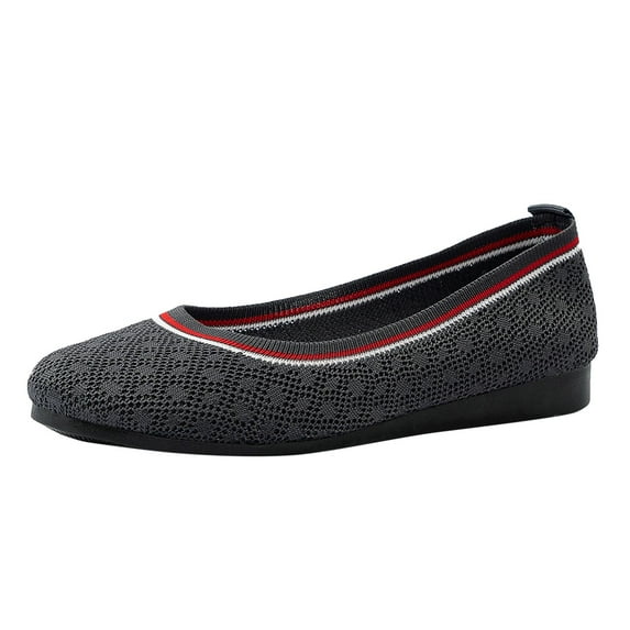 Sngxgn Women's Flat Comfortable Work Shoes Slip On Ballet Flat(Dark Gray,42)
