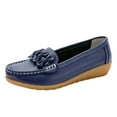 thumbnail image 1 of Sngxgn Women's Flat Shoes Comfortable Casual Ballet Shoes(Dark Blue,39), 1 of 8