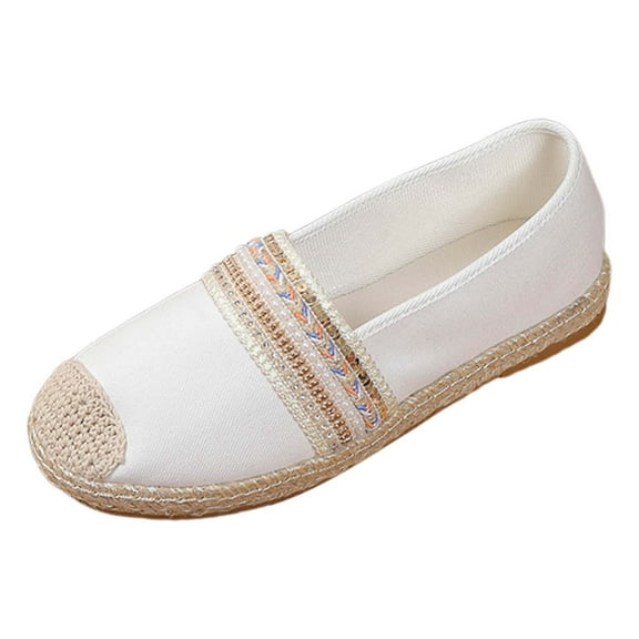 Sngxgn Women's Flat Shoes Comfortable Casual Ballet Shoes(White,37)