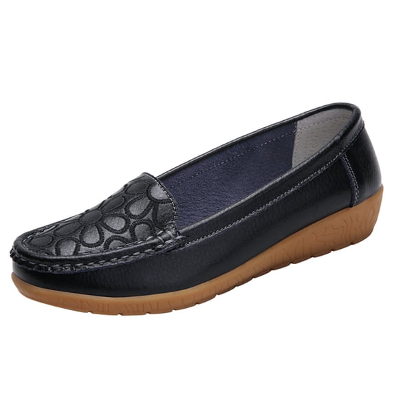 Sngxgn Women's Flat Shoes Comfortable Casual Ballet Single Shoes(Black,41)