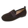thumbnail image 1 of Sngxgn Women’s Flat Shoes Dress Shoes Slip On Walking Flats Shoes for Woman Casual Comfort Soft(Brown,37), 1 of 8