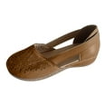 thumbnail image 1 of Sngxgn Women's Flat Shoes Soft Sole Comfort Ballet Flats Casual Walking Shoes Flats Single Shoes(Brown,38), 1 of 5