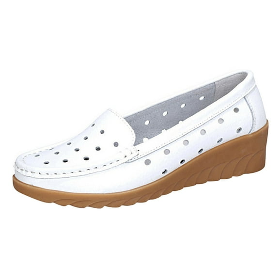 Sngxgn Women's Flat Shoes Soft Sole Comfort Ballet Flats Casual Walking Shoes Flats Single Shoes(White,39)