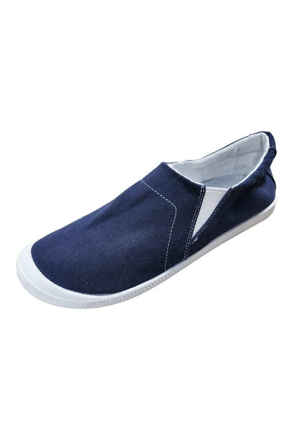Women s Flats Breathable Comfort Slip-on Light Weight Walking Shoes(Navy,37)