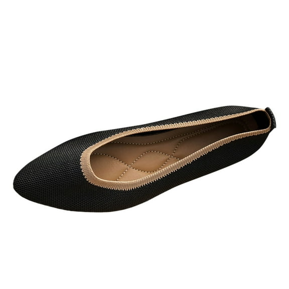 Sngxgn Women's Flats Comfort Ballet Flats Shoes Casual Slip On Shoes(Black,37)