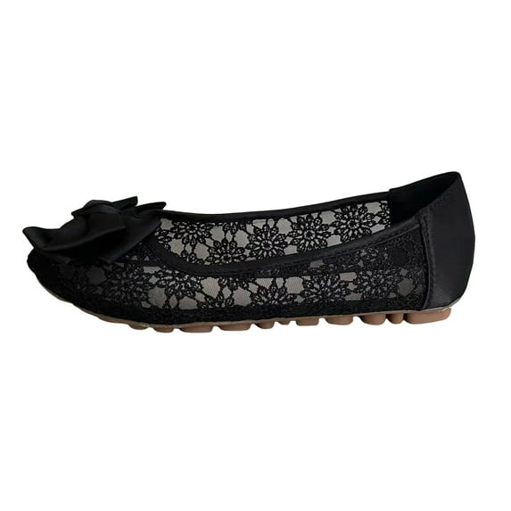 Sngxgn Women's Casual Flat Shoes for Women Ladies(Black,37)