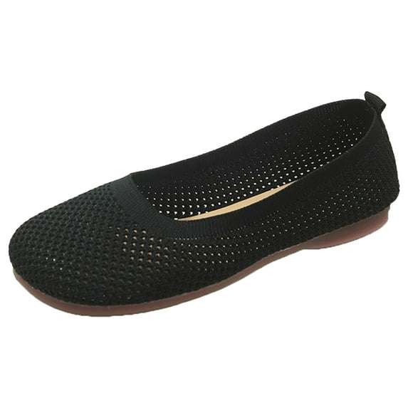 Sngxgn Flat Shoes Women Comfortable Slip on Women's Flats(Black,40)