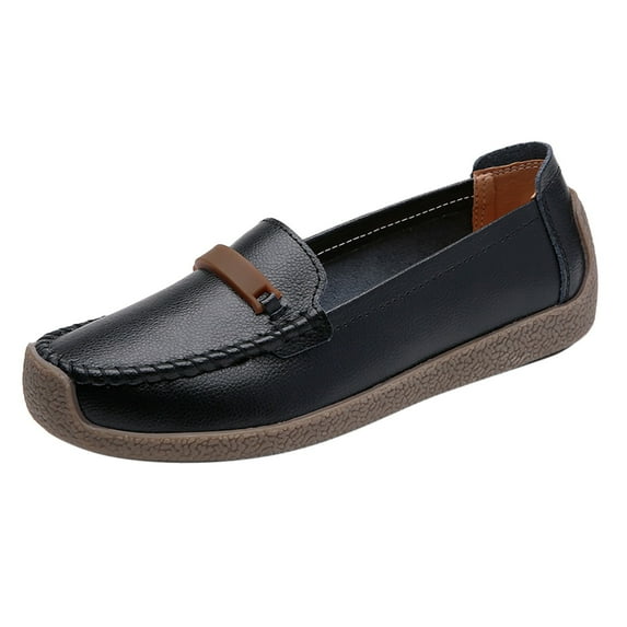 Sngxgn Women's Flats Shoes Dress Shoes Ballet Flats Comfortable Flats(Black,41)
