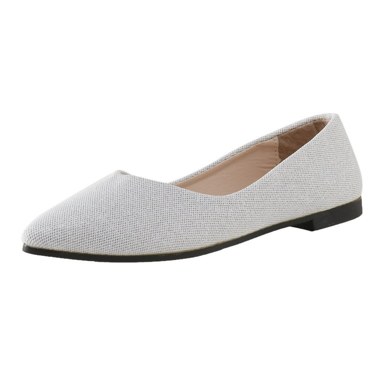 Comfortable silver flats online