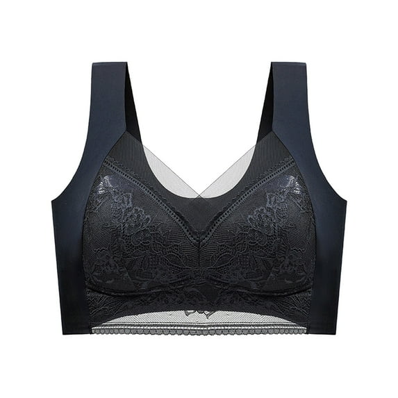 Sngxgn Women's Full Coverage Underwire Unlined Lace Bra(Black,XXXXL)