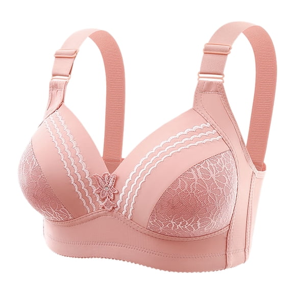 Sngxgn Women's Full Coverage Underwire Unlined Lace Bra(Rose Gold,46)