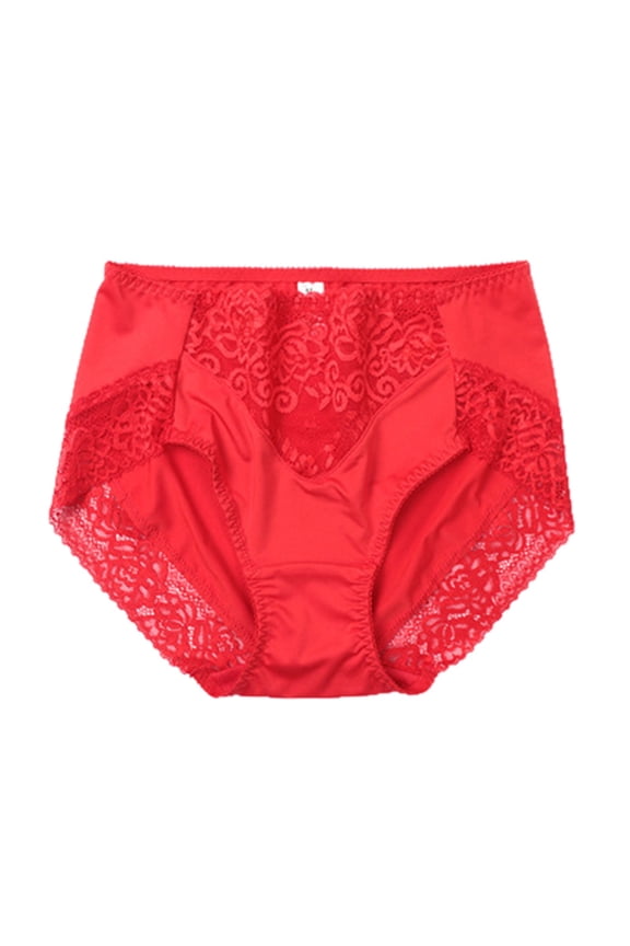 Women’s Full-Cut-Fit Stretch Cotton Brief Panty, Women’s Cotton Underwear, Full Coverage Panties(Red,XXXL)