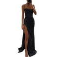 thumbnail image 1 of Sngxgn Women's Full Slips Long Spaghetti Strap Under Dress(Black,XL), 1 of 5