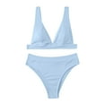 thumbnail image 1 of Sngxgn Women's High Cut String Bikini Set Swimsuits Bathing Suits 2 Piece(BU1,XL), 1 of 4