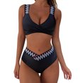 thumbnail image 1 of Sngxgn Women's High Cut String Bikini Set Swimsuits Bathing Suits 2 Piece(Black,L), 1 of 1