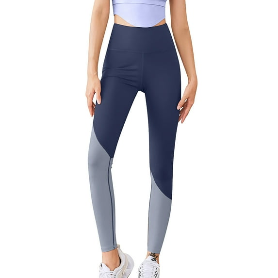 Sngxgn Women's High Waist Leggings Soft Solid Leggings Pants(Dark Blue,XL)