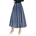 thumbnail image 1 of Sngxgn Women's High Waist Split Hem Skort Skirt(Blue,One Size), 1 of 5