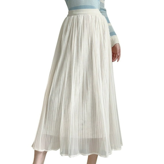 Sngxgn Women's High Waisted A-Line Wrap Skirt Mini Skirt(Beige,One Size)