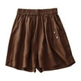 thumbnail image 1 of Sngxgn Women's High Waisted Casual Shorts Ripped Hem Frayed Distressed Short Casual(Coffee,XXL), 1 of 8