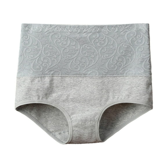 Sngxgn Women's High-Waisted Panties, Moisture-Wicking Cotton Briefs, High-Rise Underwear(Dark Gray,XXXXL)