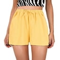 thumbnail image 1 of Sngxgn Women's High Waisted Shorts with Pockets Athletic Workout Long Shorts for Women(Yellow,M), 1 of 4