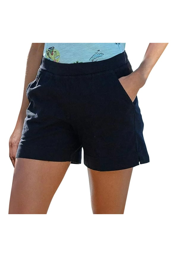 Women's High Waisted Shorts with Pockets Workout Long Shorts for Women(Black,XXXL)