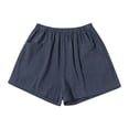 thumbnail image 1 of Sngxgn Women's High Waisted Shorts with Pockets Workout Long Shorts for Women(Navy,S), 1 of 4