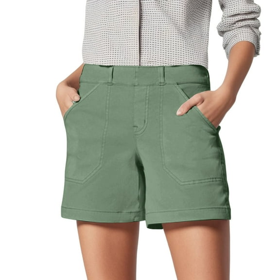 Sngxgn Women's High Waisted Stretchy Casual Shorts Casual Shorts(Green,M)